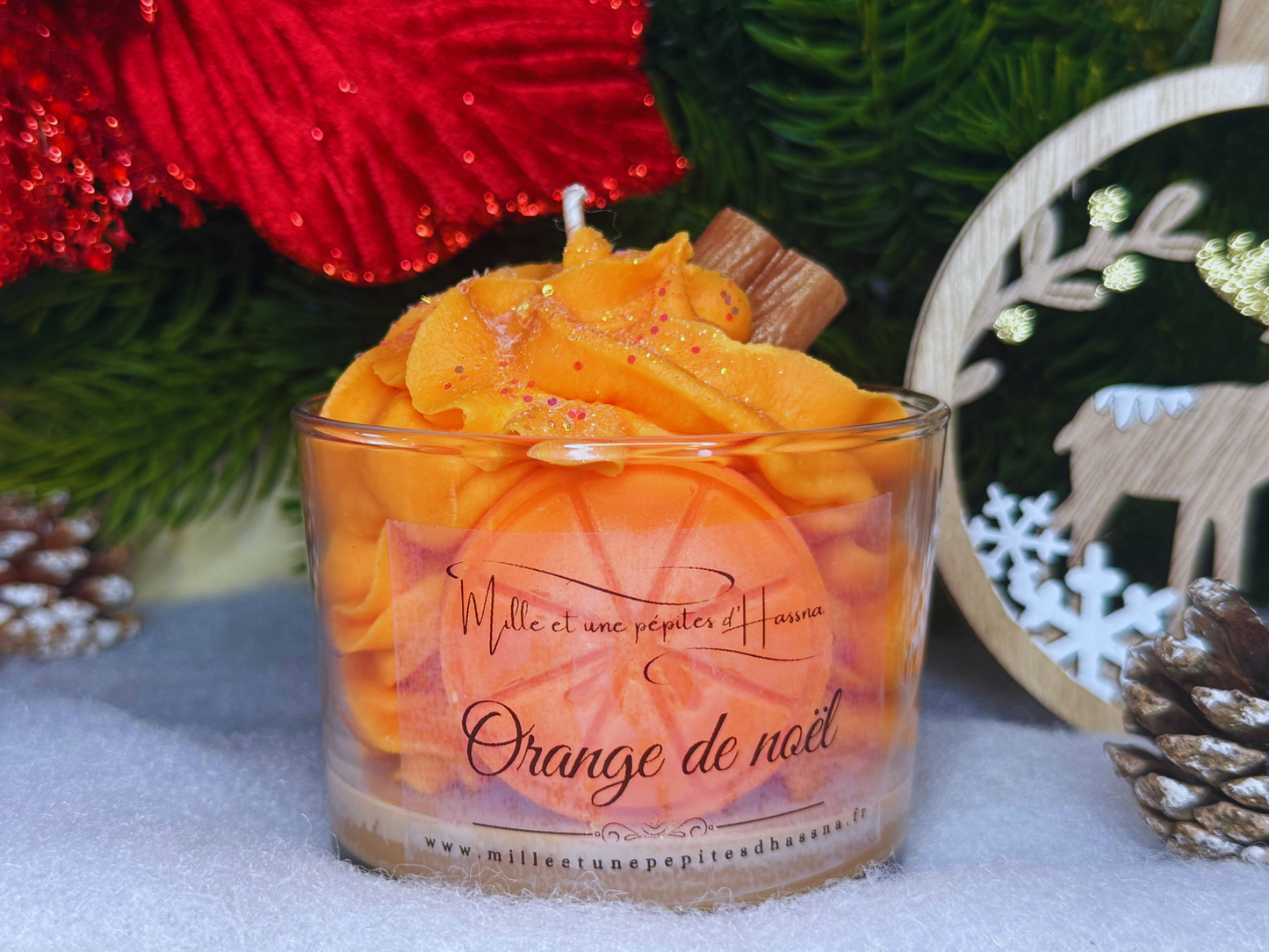 Bougie orange de Noël