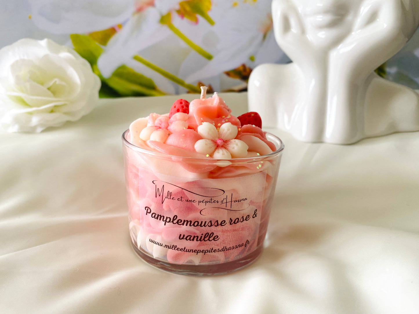Bougie pamplemousse rose vanille