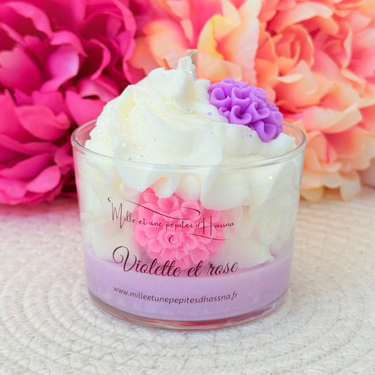 Bougie violette et rose