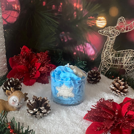 Bougie Noël enneigé